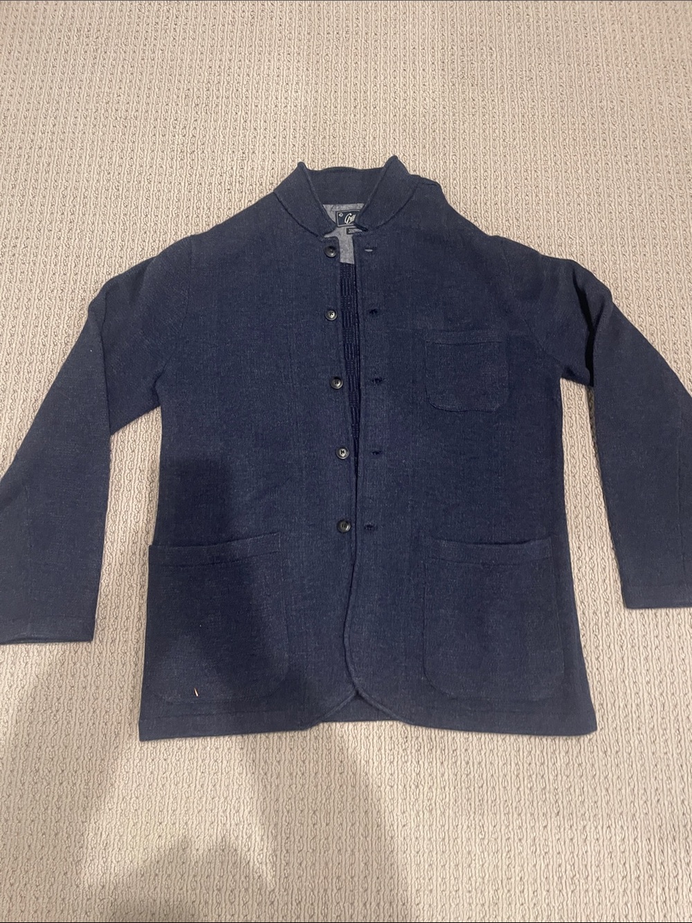 Grayers Navy Knit Button-Front Shirt Jacket